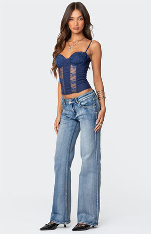 Avena Linen Look Lacey Corset image number 3