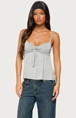 Michey Babydoll Tie Tank Top image number 1