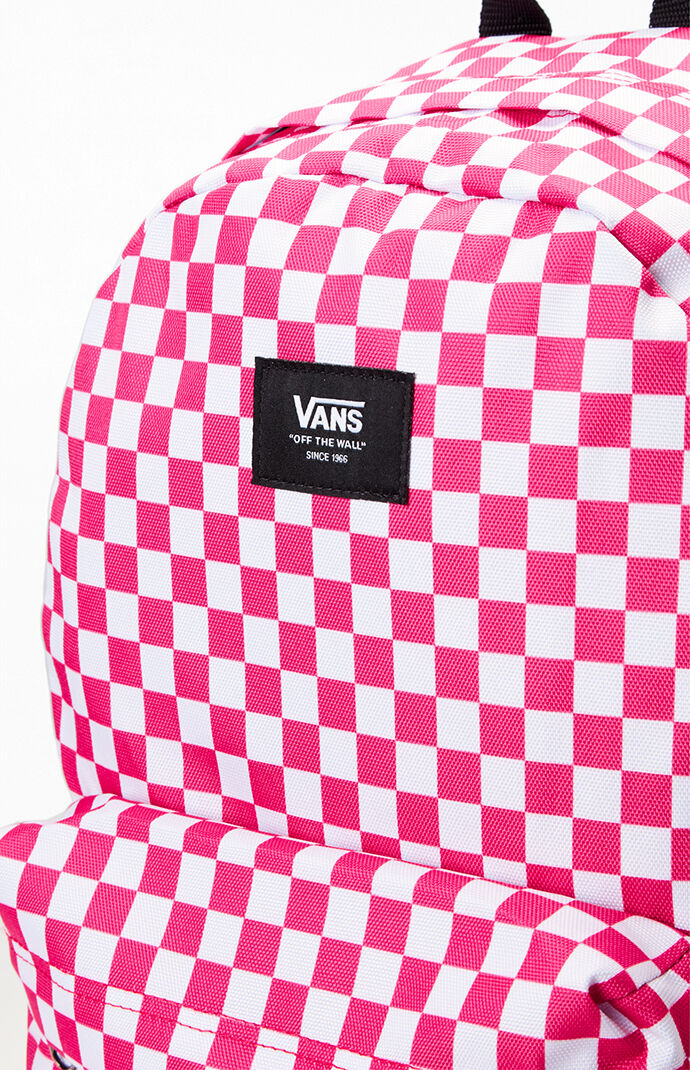 Vans backpack checkerboard pink discount
