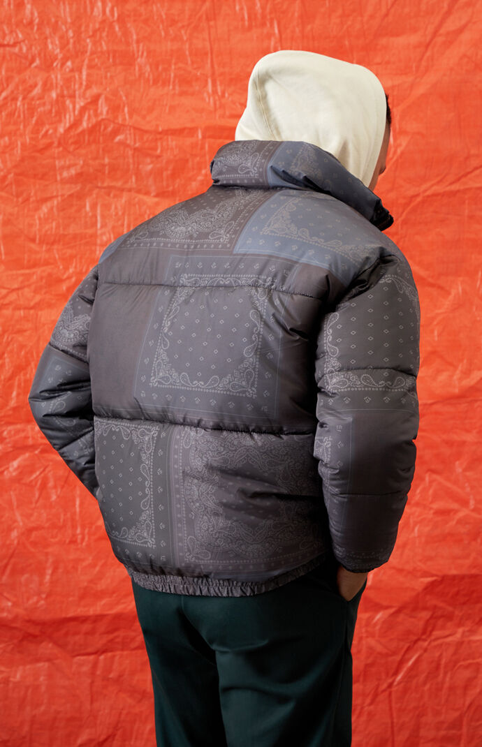 Paisley Panel Puffer Jacket