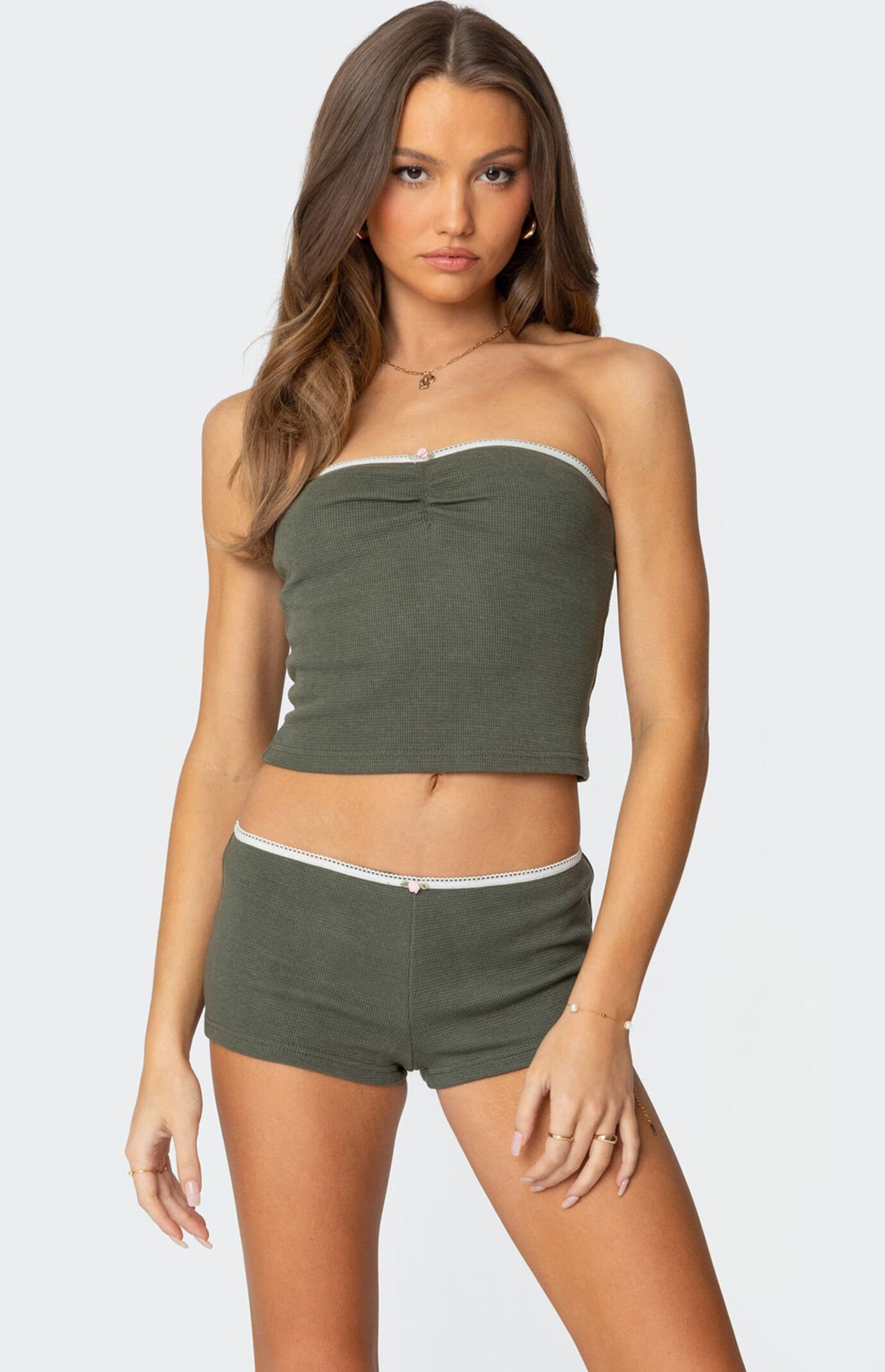 Edikted Georgina Waffle Tube Top