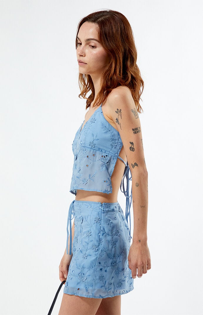 【mnem】eyelet mini skirt Off White Eyelet Lace Scalloped Hem Mini Skirt | Lime Lush