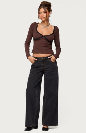 Porta Contrast Lacey Top image number 4