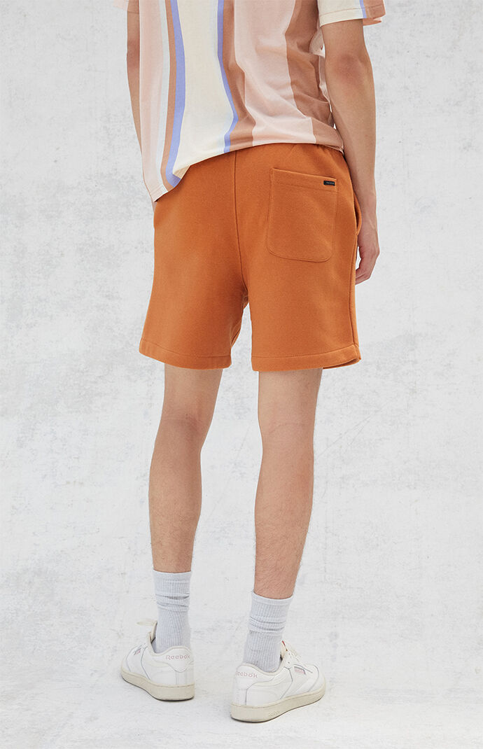 Brown Fleece Drawstring Volley Shorts