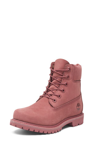 Women's Red Premium 6inch Waterproof Lace-Up Boots image number 9