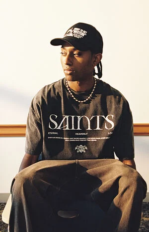 Saints Washed Cropped Boxy T-Shirt image number 1