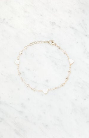 Gold Heart Charm Bracelet