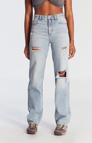 Light Indigo Ripped '90s Boyfriend Jeans