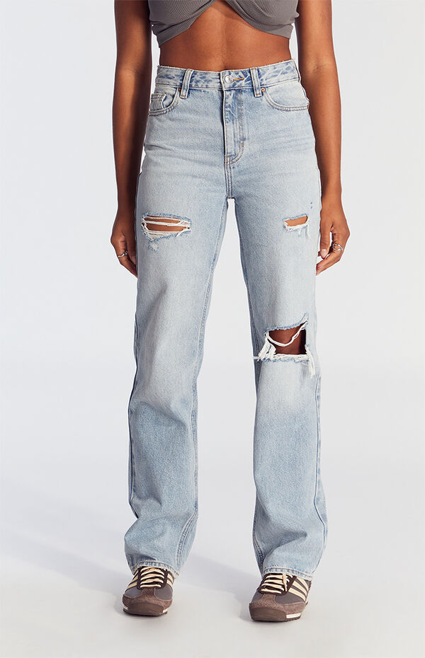 Light Indigo Ripped '90s Boyfriend Jeans