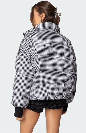 Oversized Gingham Puffer image number 5