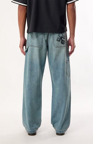 Dylan Baggy Jeans Keychain Embroidered Carpenter Medium Wash image number 4