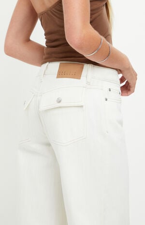 Casey Low Rise Baggy Jeans Contrast Stitch White image number 5