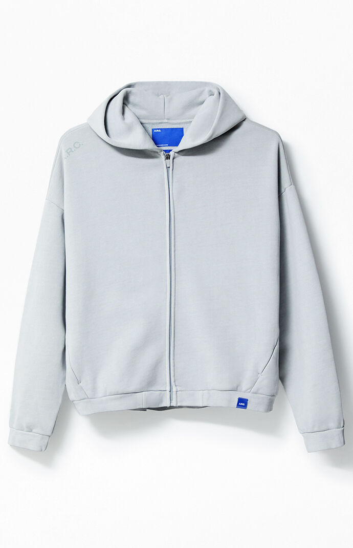 A.R.C. Gray Vintage Wash Heavyweight Fleece Zip Up Hoodie | Pacsun