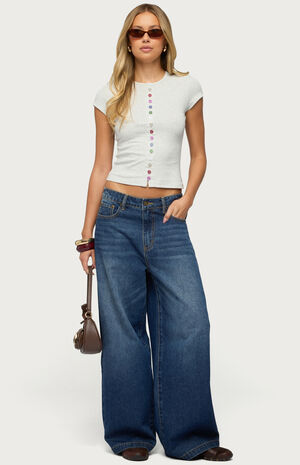 Cary Mixed Button Up T-Shirt image number 5