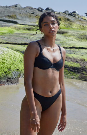 Black Heidi Underwire Bralette Bikini Top image number 2