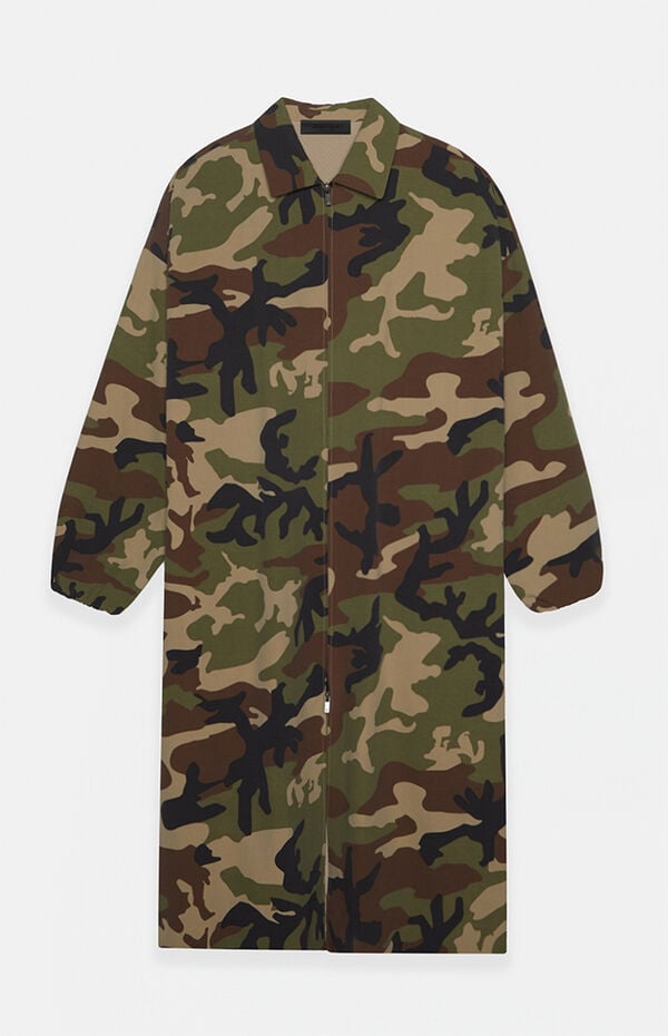 Fear of God ESSENTIALS Woodland Camo Nylon Trench Jacket
