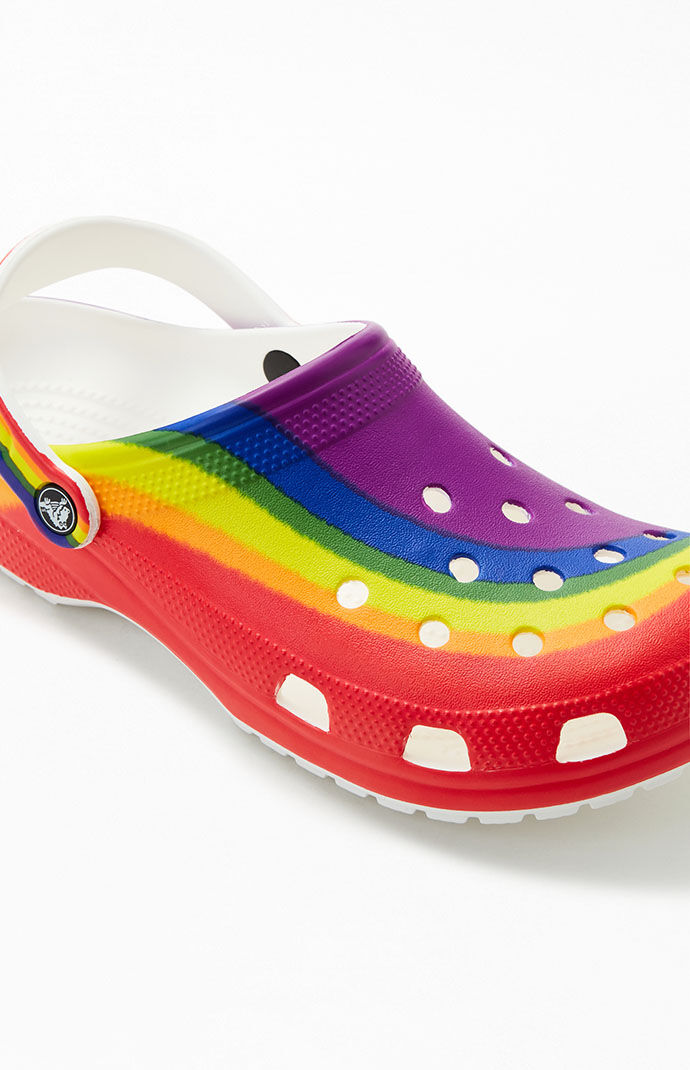 Womens rainbow store crocs
