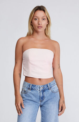 Longline Linen Corset Top image number 1