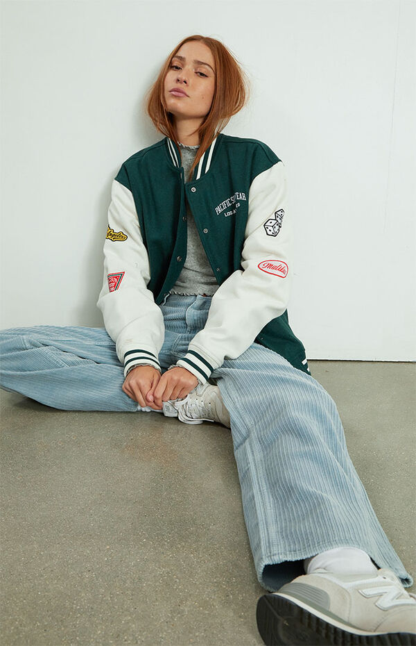 Jeans Green Playboy Varsity Jacket Missguided X Playboy Sage