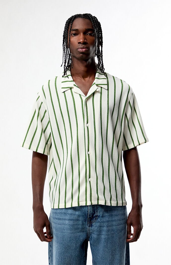 Pacsun Naz Striped Textured Camp Shirt