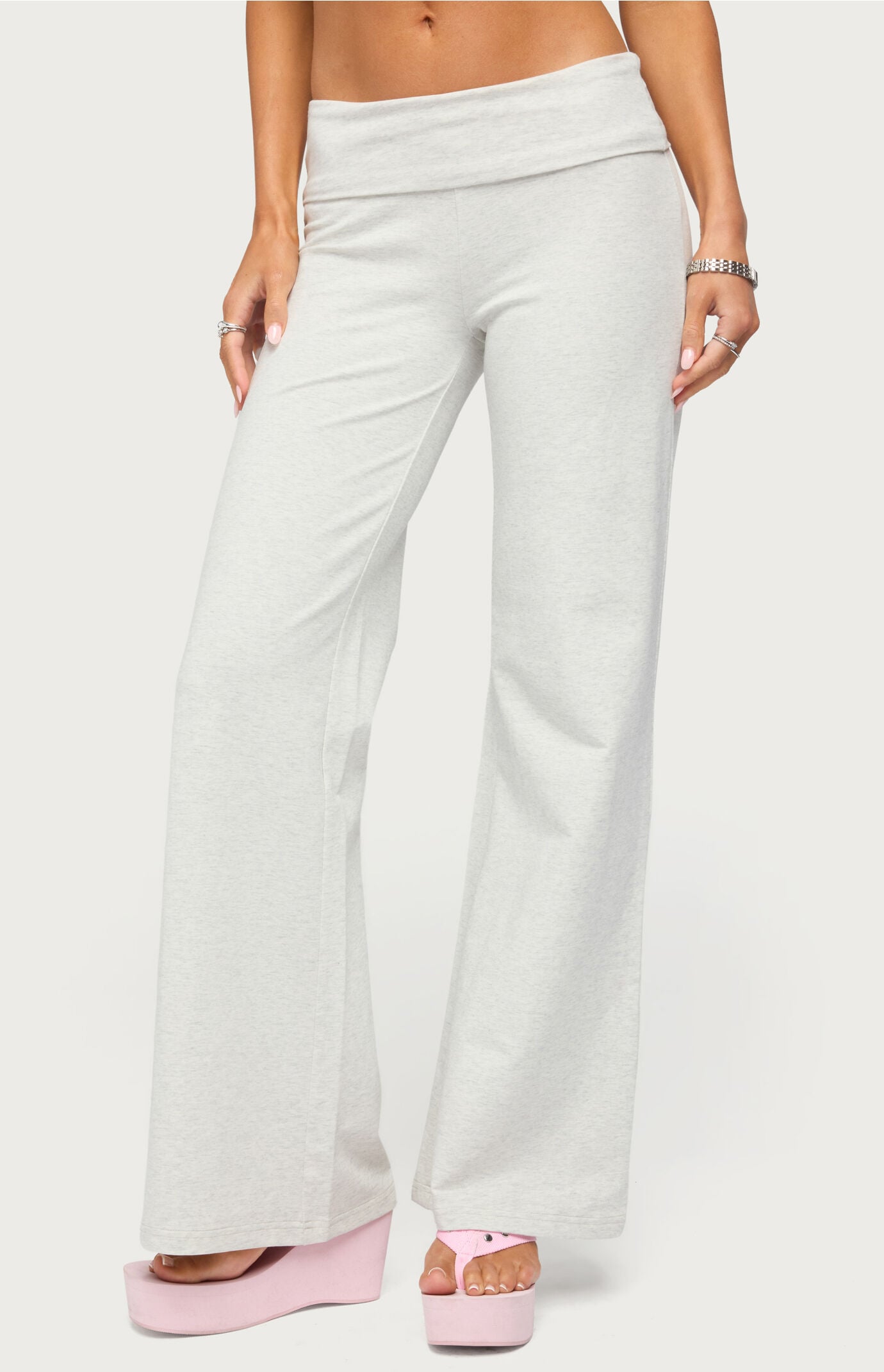 Edikted WKND Sequin Foldover Pants