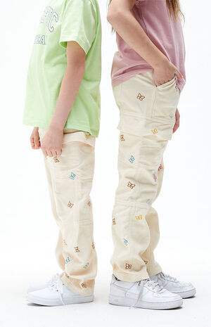 Rainbow Butterfly Elastic Waistband Cargo Pants image number 2
