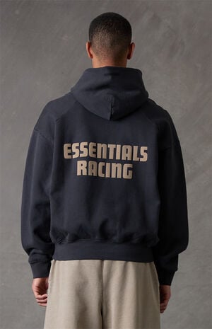 Vintage Black Racing Classic Raglan Hoodie image number 4