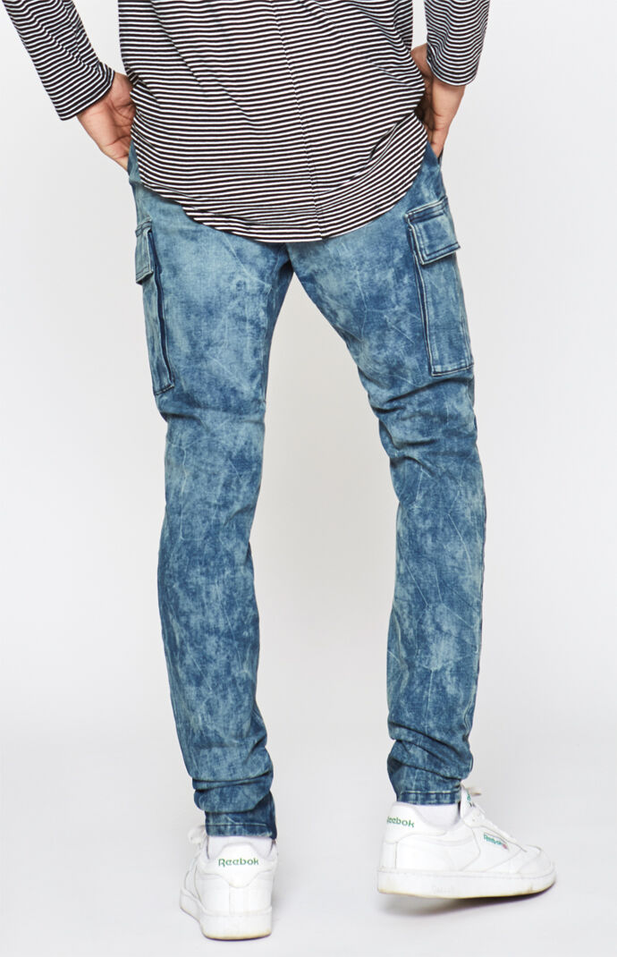 pacsun drop skinny active stretch cargo denim jogger pants