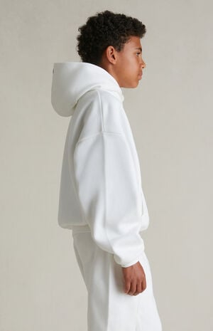 Kids Cloud White Fleece Hoodie image number 3