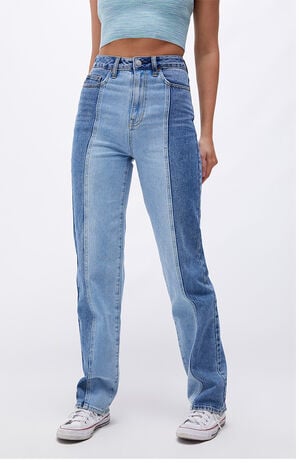 Eco Two-Tone '90s Boyfriend Jeans image number 1