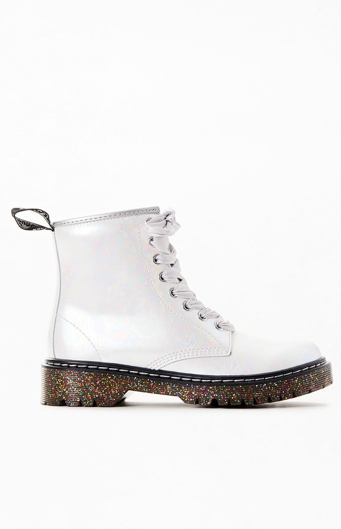 Dr Martens Kids 1460 Silver Metallic Boots PacSun