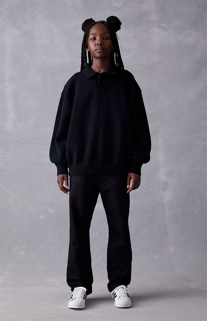 All black online polo sweater