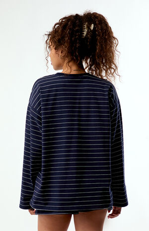 Striped Long Sleeve Boxy Shirt image number 3