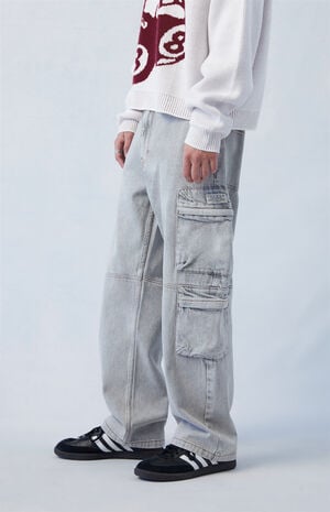Eco Gray Baggy Cargo Jeans image number 4