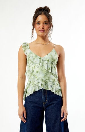 Josie Mesh Ruffle Tank Top image number 3