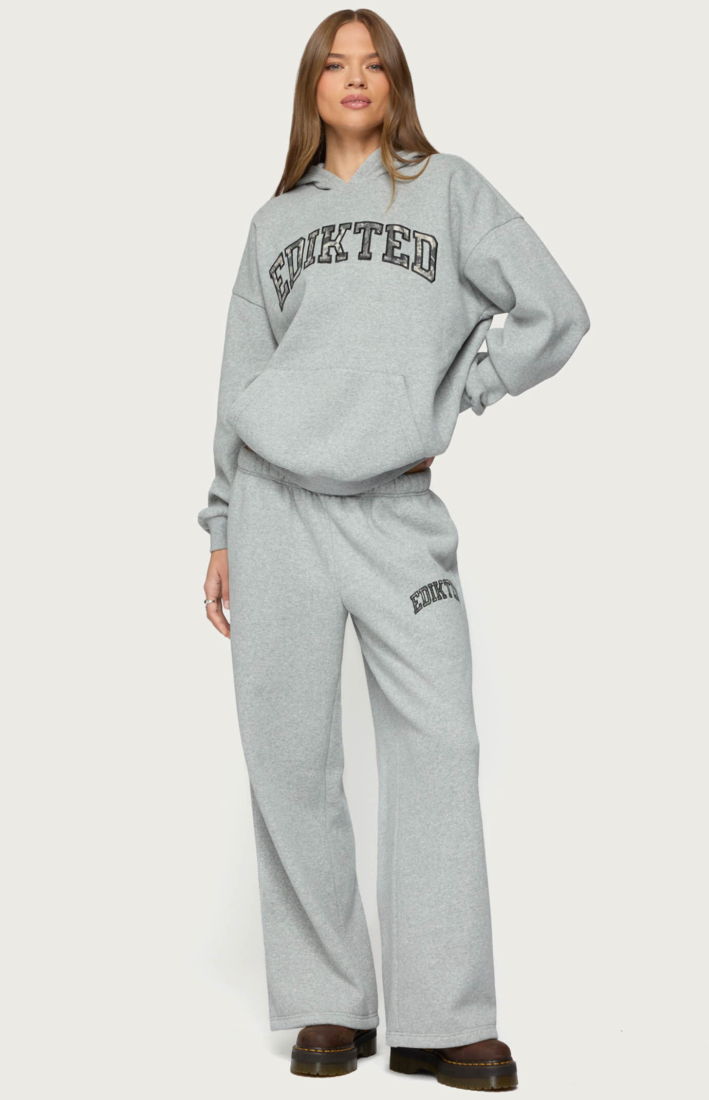 Edikted Camo Crush Oversized Hoodie