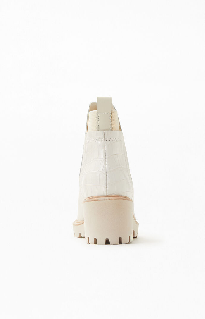 Croc Print Leather Huey Boots