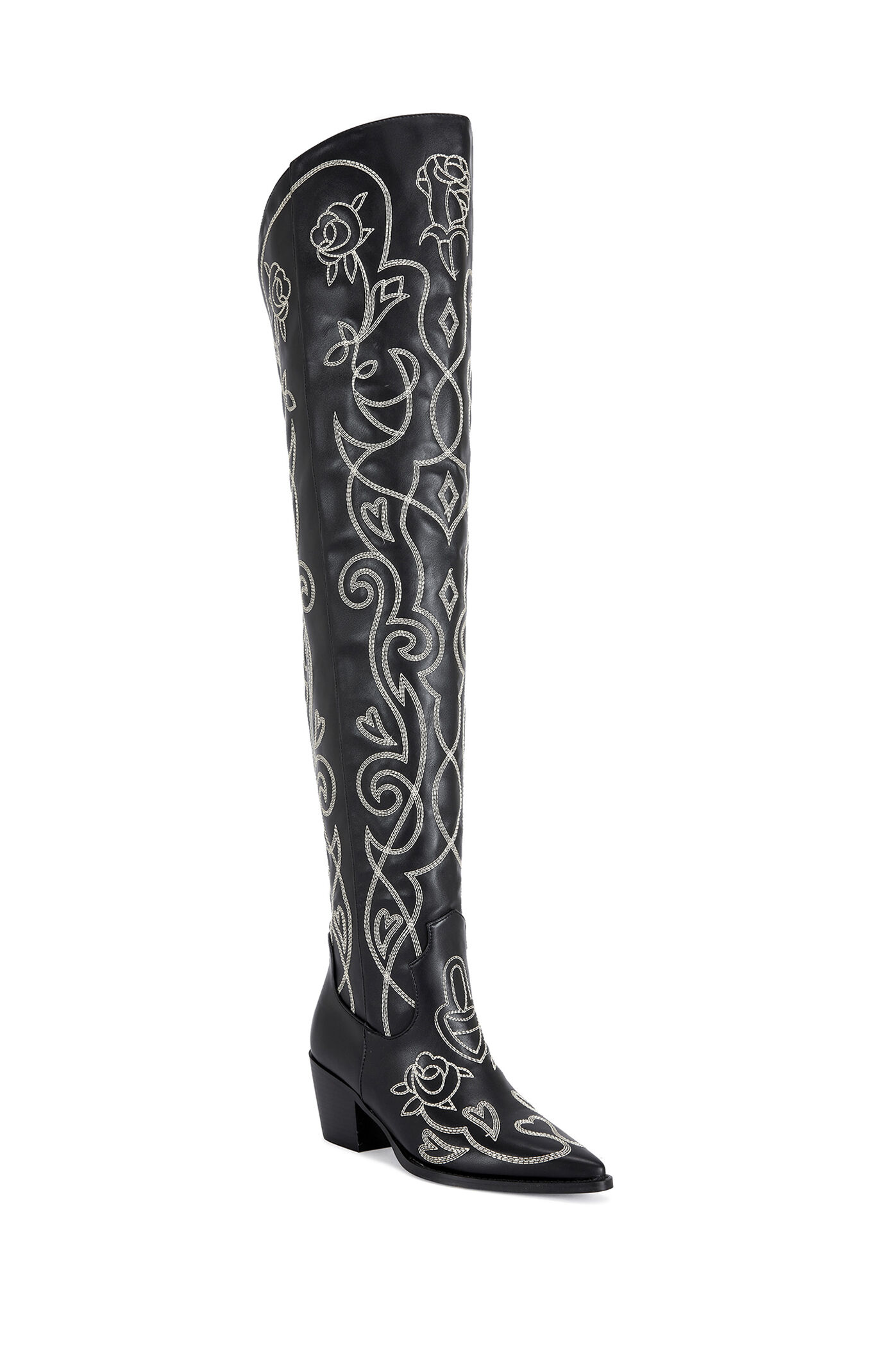 AZALEA WANG Women's Kess Over The Knee Western Boots