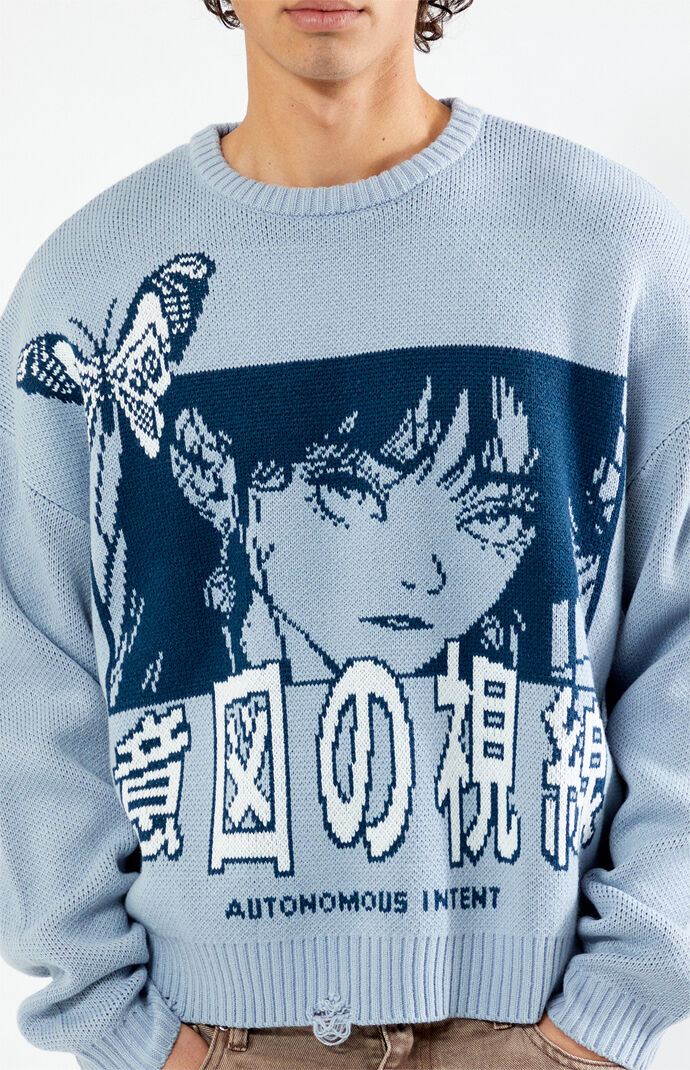 KUN様nagonstans asymmetry hole pullover chengzui Unisex Long Sleeve Sweater Harajuku Skeleton Bone