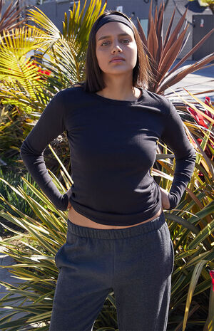 Black Tori Thermal Long Sleeve Top image number 1