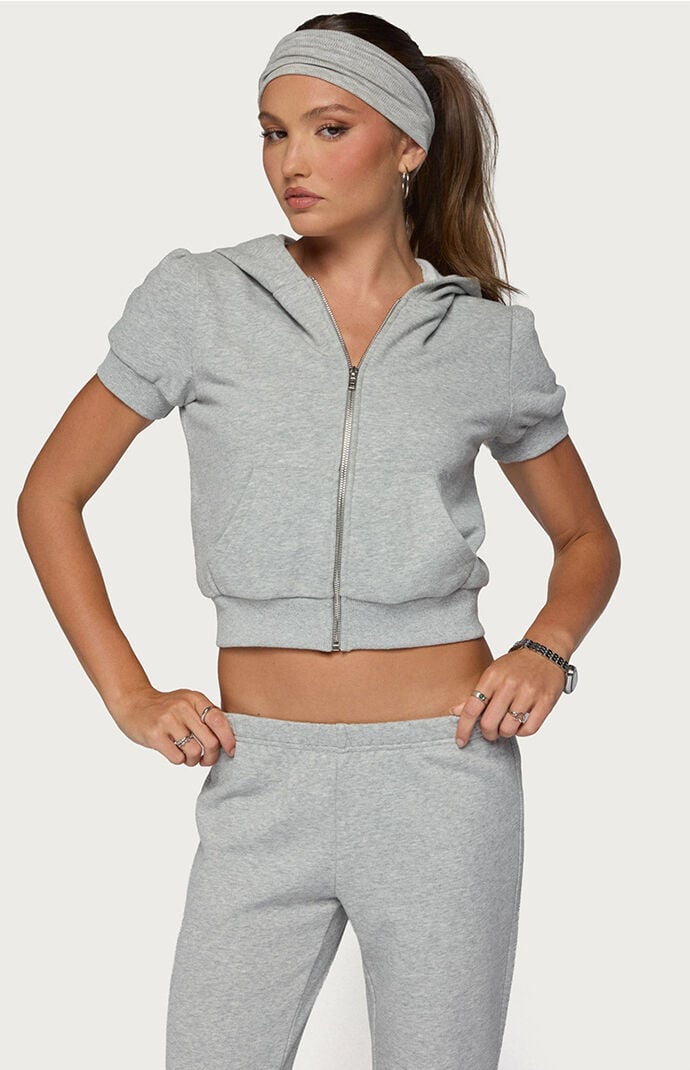 Edikted Rachel Short Sleeve Hooded Top