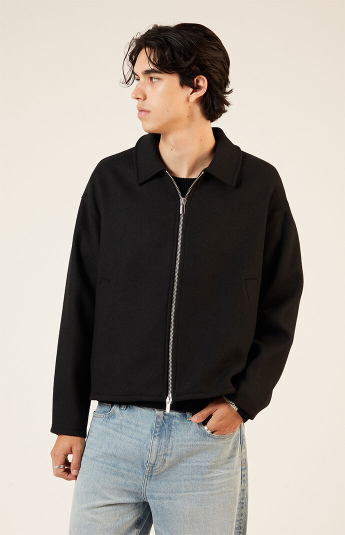 Pacsun black denim jacket shop
