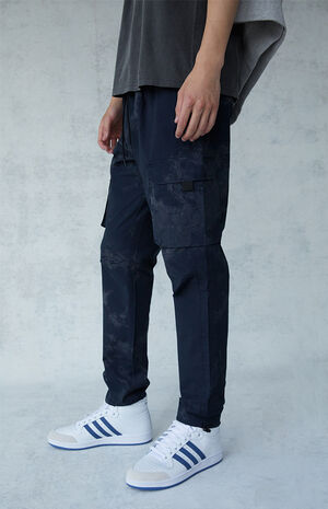 Black Tie-Dyed Nylon Cargo Pants Black Tie-Dyed Nylon Cargo Pants image number null