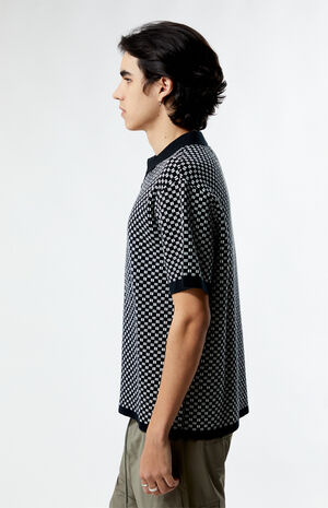 Black Open Polo Shirt image number 3