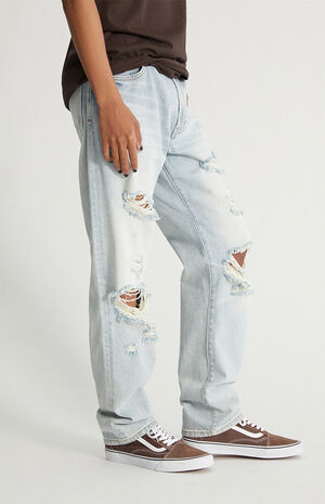 Light Indigo Baggy Rigid Jeans image number 3