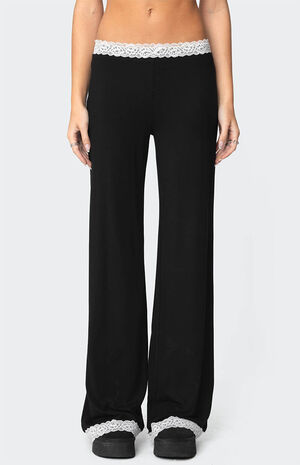 Domino Contrast Lace Trim Pants image number 2