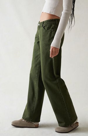 Eco Green Low Rise Wide Leg Jeans image number 3
