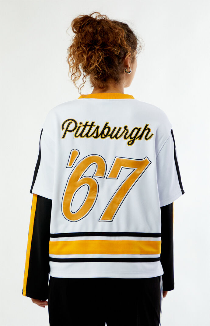NHL ピッツバーグ ペンギンズ ユニホーム　ホッケーシャツ NHL ピッツバーグ・ペンギンズ チームロゴ ワッペン ホッケーシャツ