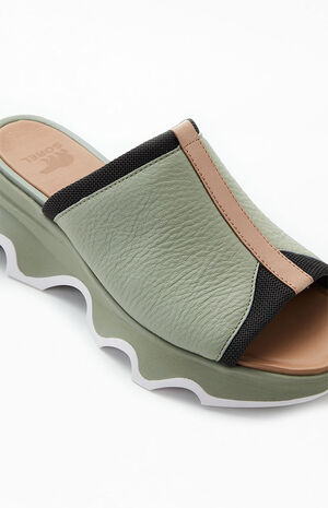 Women's Olive Kinetic Impact Slide Sandals image number 6