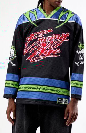 Black & Green Diluted Hockey Jersey image number 2